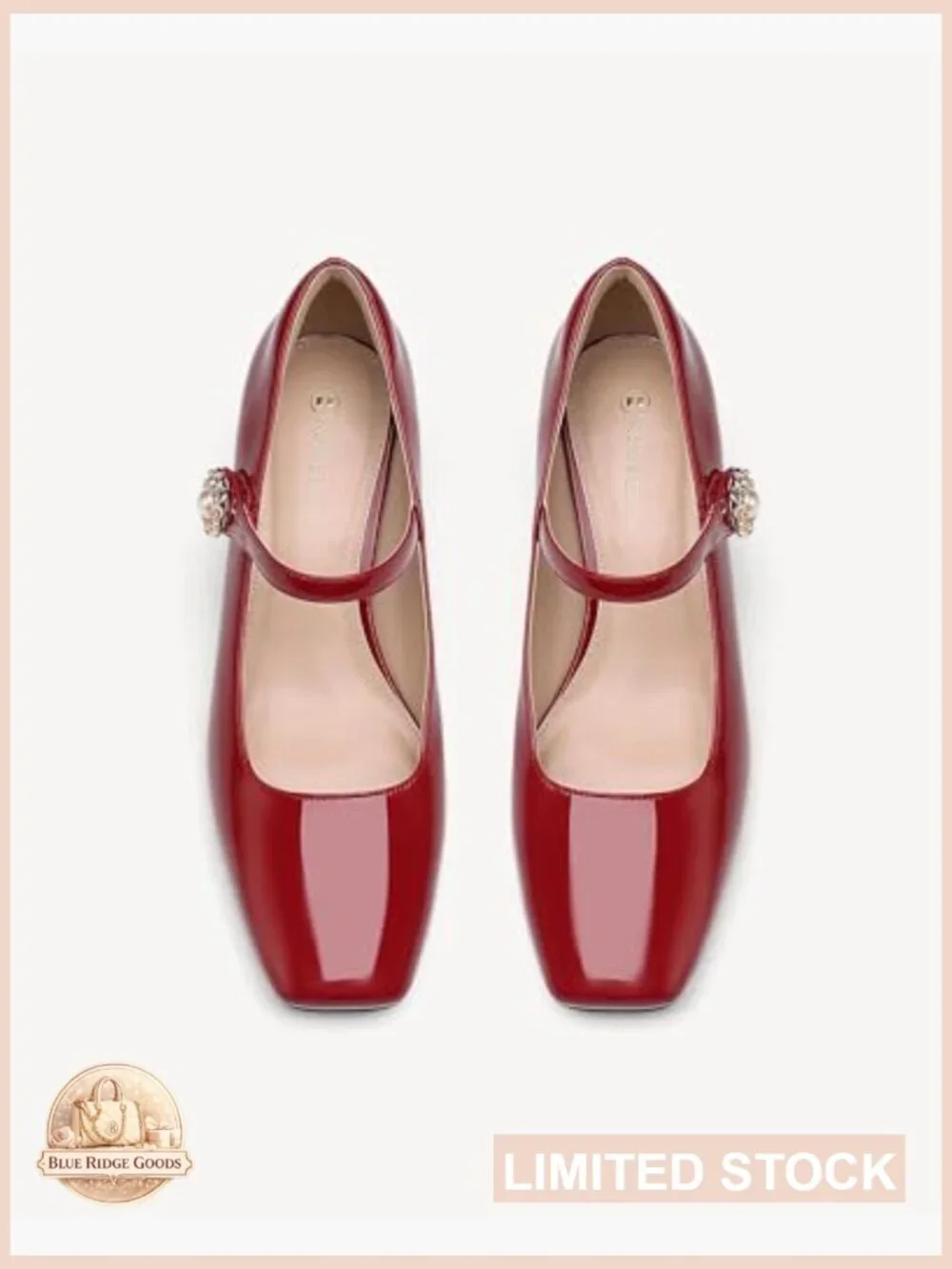 Patent Leather Mary Janes Chunky Heel Square Toe Block Heel Pumps Dress Shoes - Picture 6 of 7